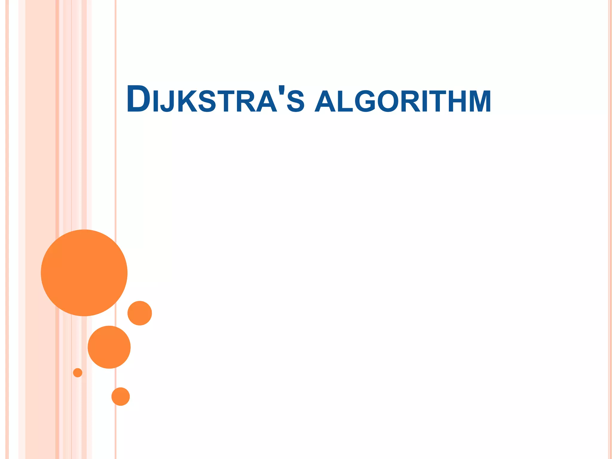 DIJKSTRA'S ALGORITHM
 