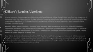 Comprehensive Overview of Dijkstra's Routing Algorithm in Computer ...