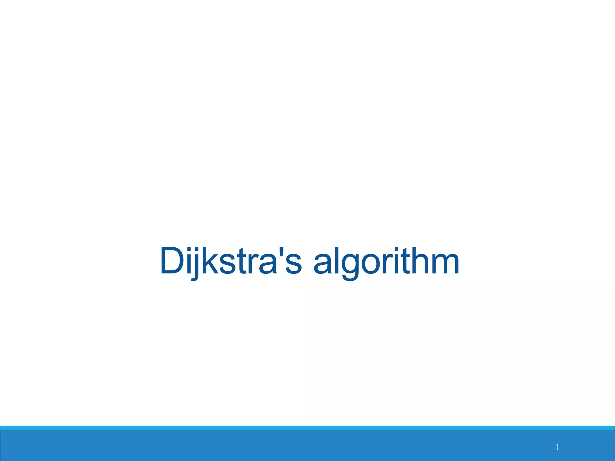 Dijkstra's algorithm
1
 