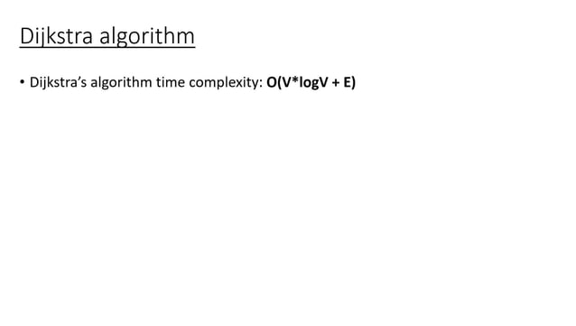 Dijkstra's algorithm Simulation Graph and Table | PPT