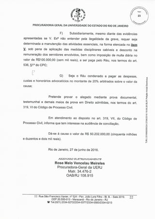 Dijur, tj e reitoria sobre dissidio de greve