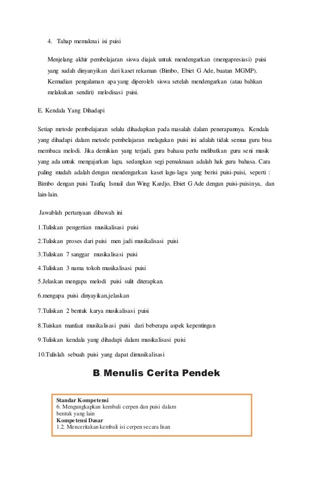 Musikalisasi Puisi Lagu Bukti Lirik Kumpulan Puisi