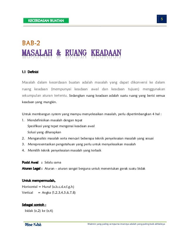 Kecerdasan Buatan Kecerdasan Buatan