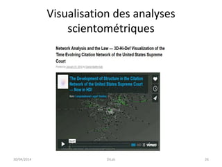 Visualisation des analyses
scientométriques
30/04/2014 DiLab 26
 