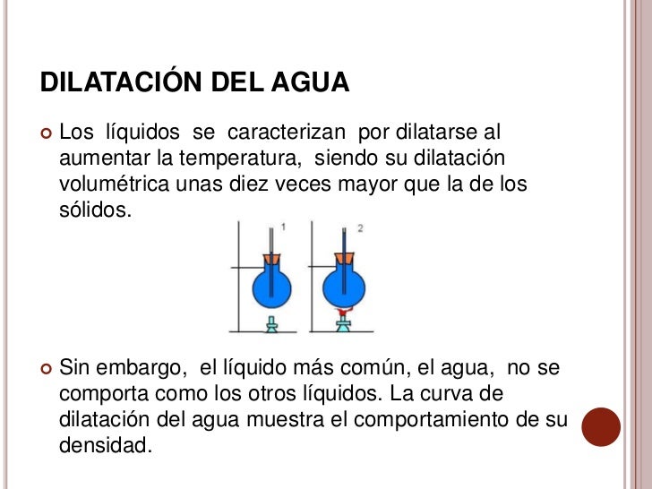 Dilatación de sólidos y líquidos y Comportamiento anómalo