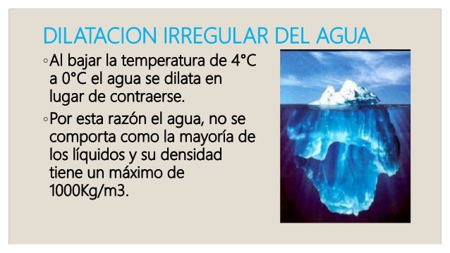 Dilatación irregular del agua
