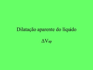 Dilatação aparente do líquido ΔV ap 