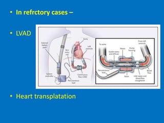 • In refrctory cases –
• LVAD
• Heart transplatation
 