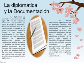 LA DIPLOMÁTICA Y SU RELACIÓN CON OTRAS CIENCIAS | PPT