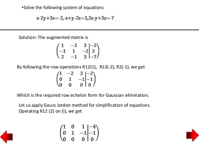 system of linear equations by diler row echelon form rules