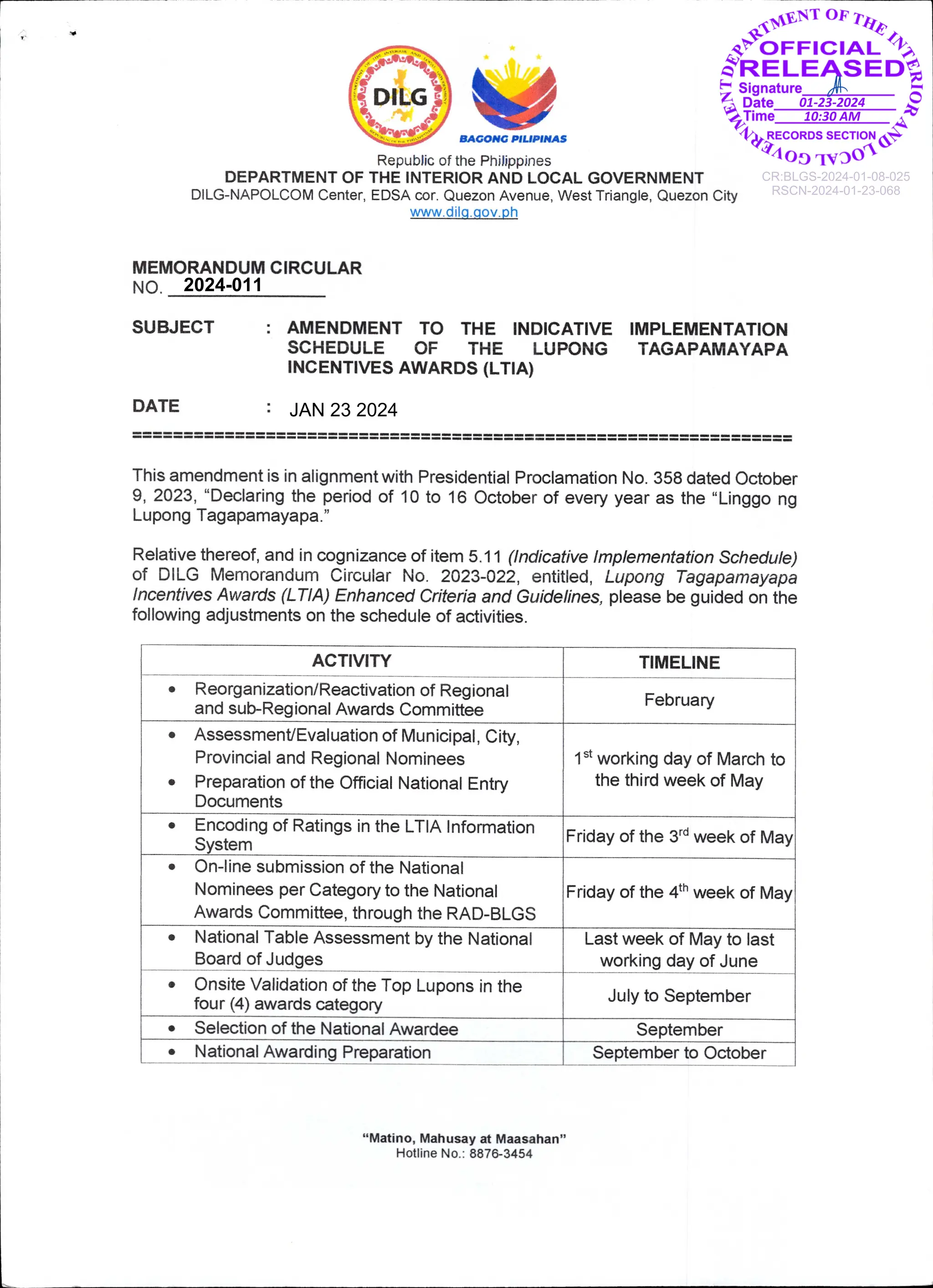Ltia Form.pdf DILG MC 2024-011 Amendment Indicative Implementations Schedule of LTIA ...