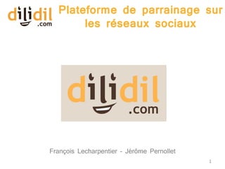 Plateforme de parrainage sur
       les réseaux sociaux




François Lecharpentier – Jérôme Pernollet
                                            1
 