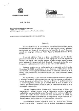 Diligencia informativa penal por declaración Ávila "zona libre de lobos"