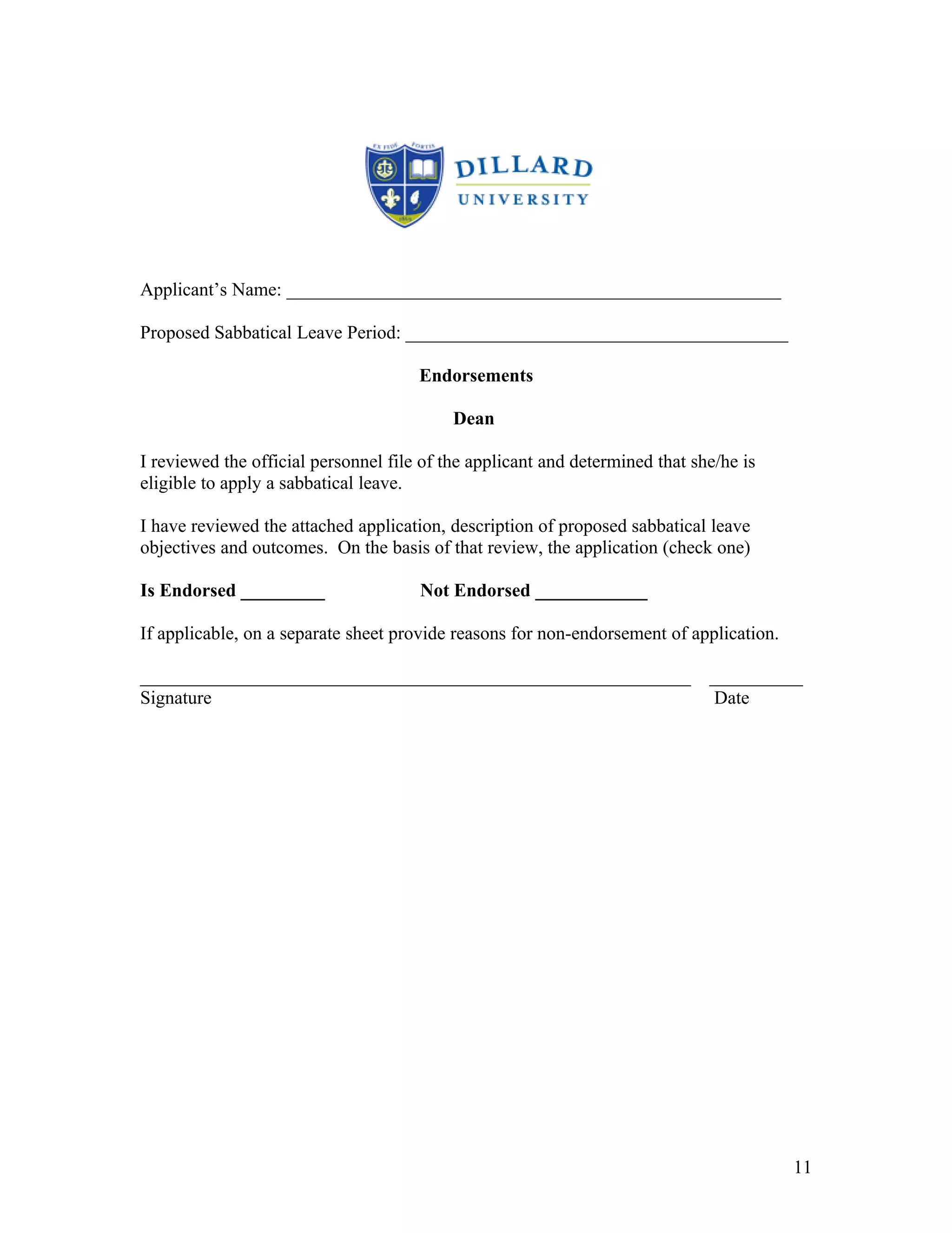 Dillard University CTLAT Sabbatical Application Feb15, 2012