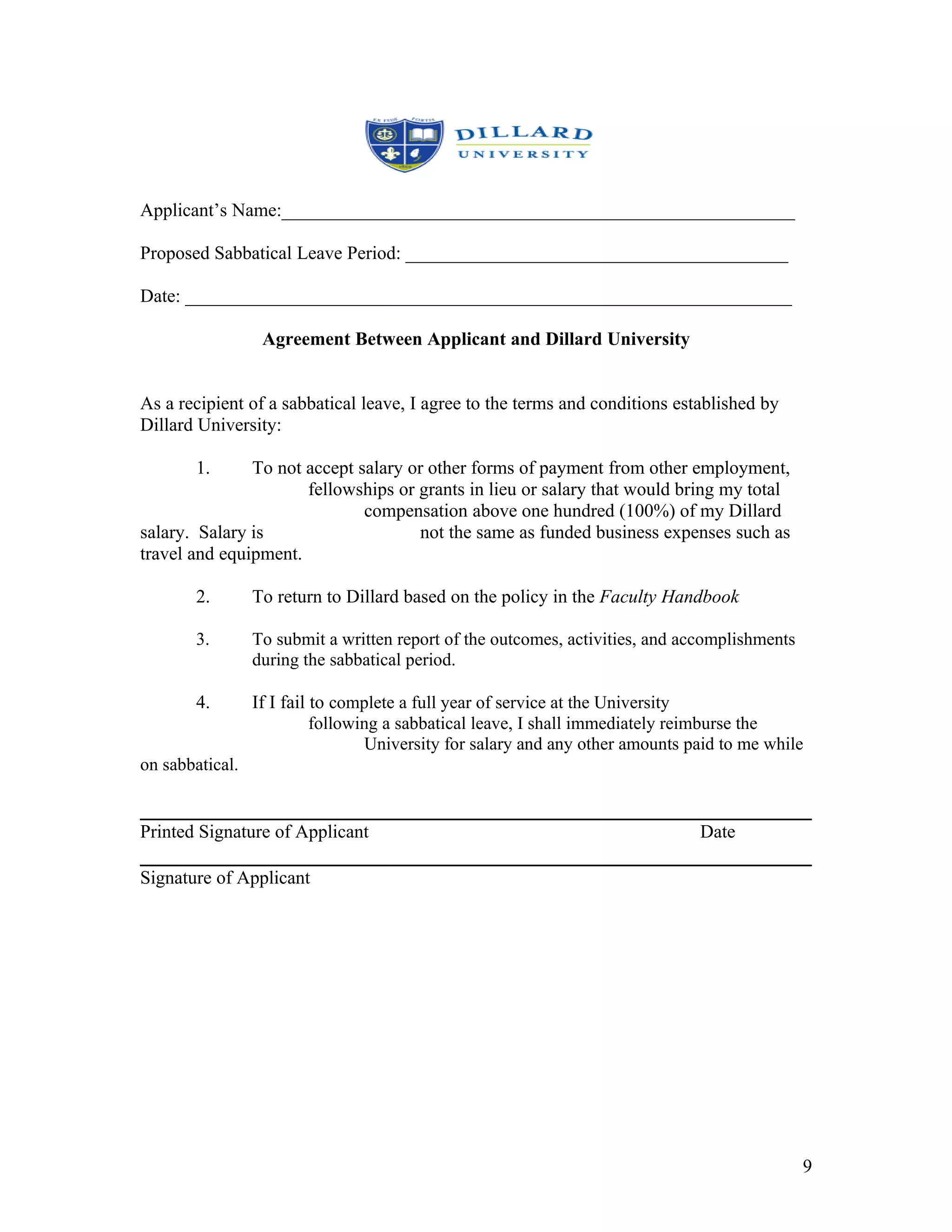 Dillard University CTLAT Sabbatical Application Feb15, 2012