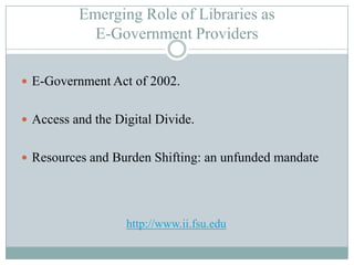 Steps Toward An Engaged LibraryEnsure that library mission is consistent with that of local government.Get outside the doors.Be creative about what the library can contribute.  Discover and contribute to the unique capacities and conditions of the community.Support local businesses and institutions.Make the library building a community center.Create a community-minded culture among library staff and volunteers. 