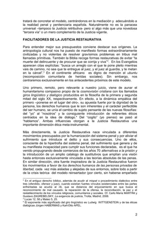 Diálogo justicia restaurativa y mediación. José Luis Segovia Bernabé.