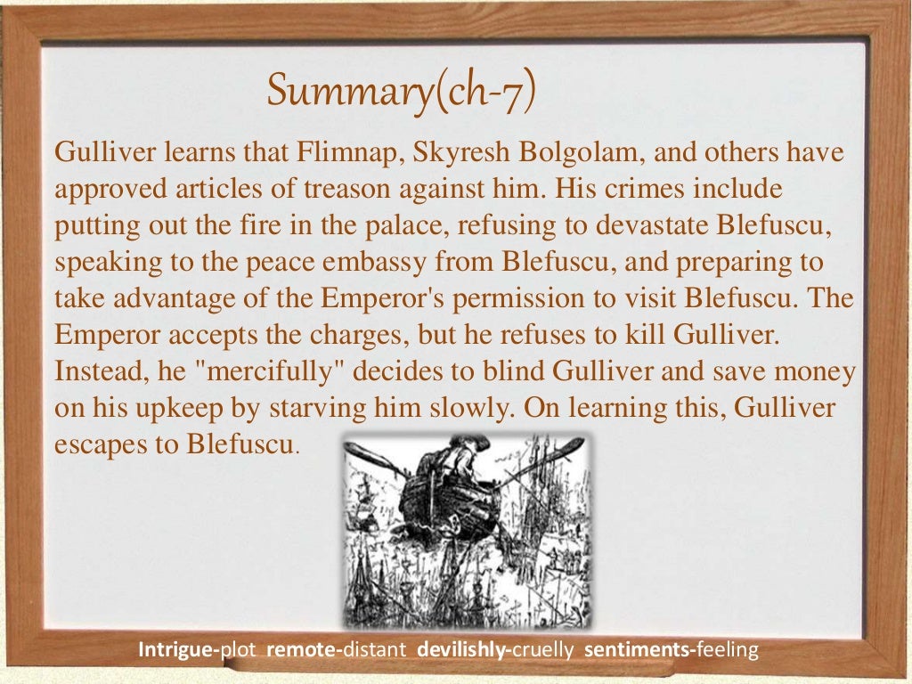 GULLIVERS TRAVEL SUMMARY CHAPTER WISE