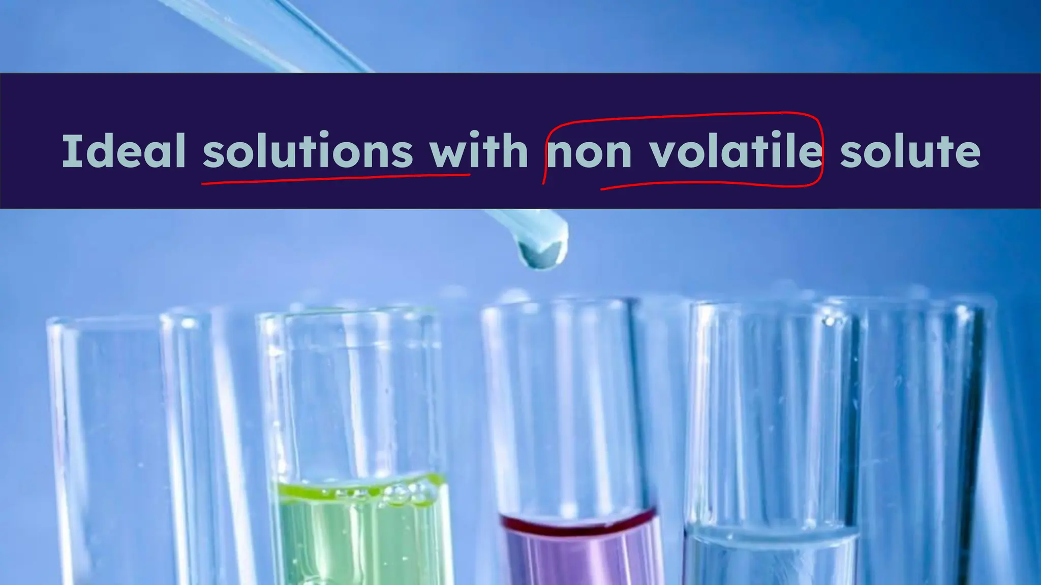 Ideal solutions with non volatile solute
 