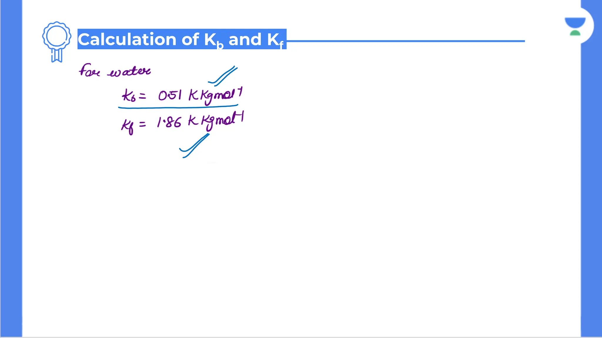 Calculation of Kb and Kf
 