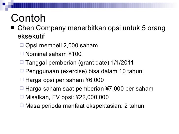 Nilai wajar opsi saham akuntansi