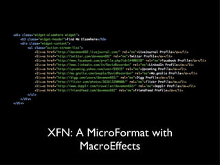 XFN: A MicroFormat with MacroEffects 