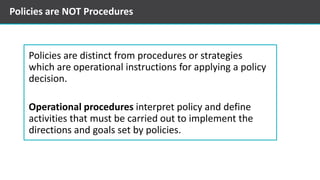 Policy Setting Direction Module 1: What is Policy? Dima course content | PPTX