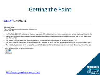 Getting the Pointhttp://www.greatsummary.com/