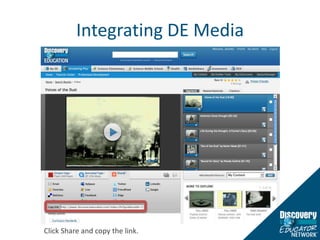 Integrating DE MediaClick Share and copy the link.