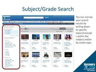 Subject/Grade SearchYou can narrow your search results by drilling down to specific topics/concepts within the subject and/or by media type.