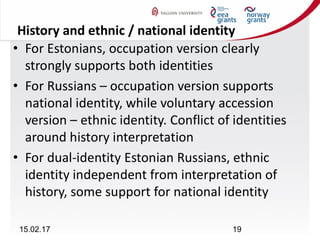Identity and Intergroup Positioning in Relation to the Common Past