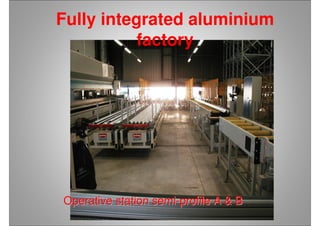 Fully integrated aluminium
factory
Operative station semiOperative station semi--profile A & Bprofile A & B
 