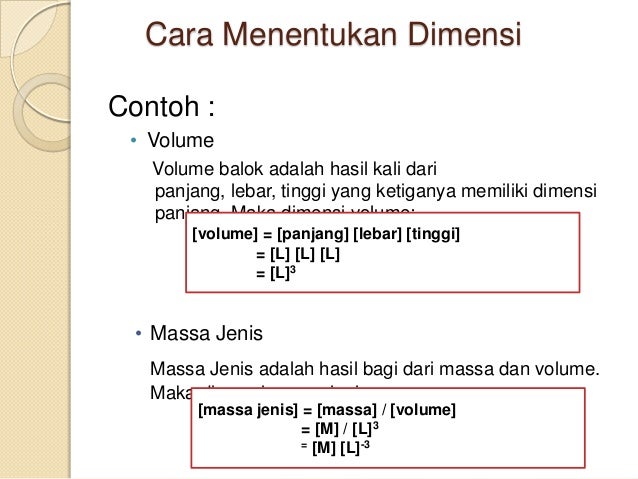 Dimensi dan analisis dimensi