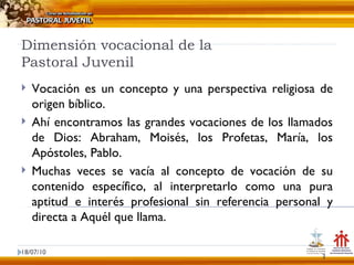 Dimensión vocacional de la pj | PPT