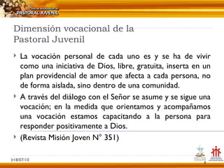 Dimensión vocacional de la pj | PPT