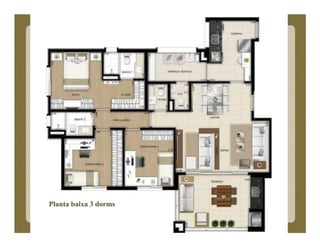 Planta baixa 3 dorms
 