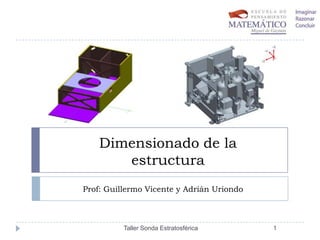 Dimensionado de la
estructura
Prof: Guillermo Vicente y Adrián Uriondo

Taller Sonda Estratosférica

1

 