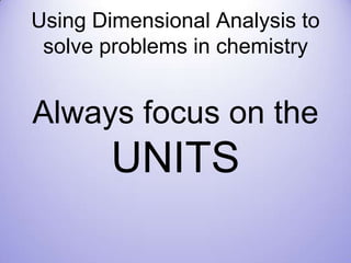Dimensional analysis | PPTX