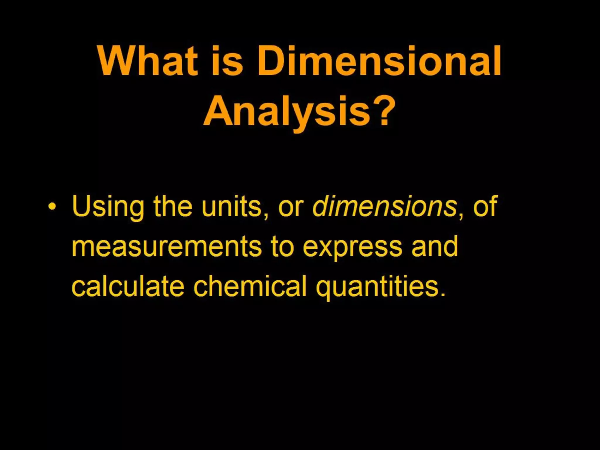 Dimensional analysis