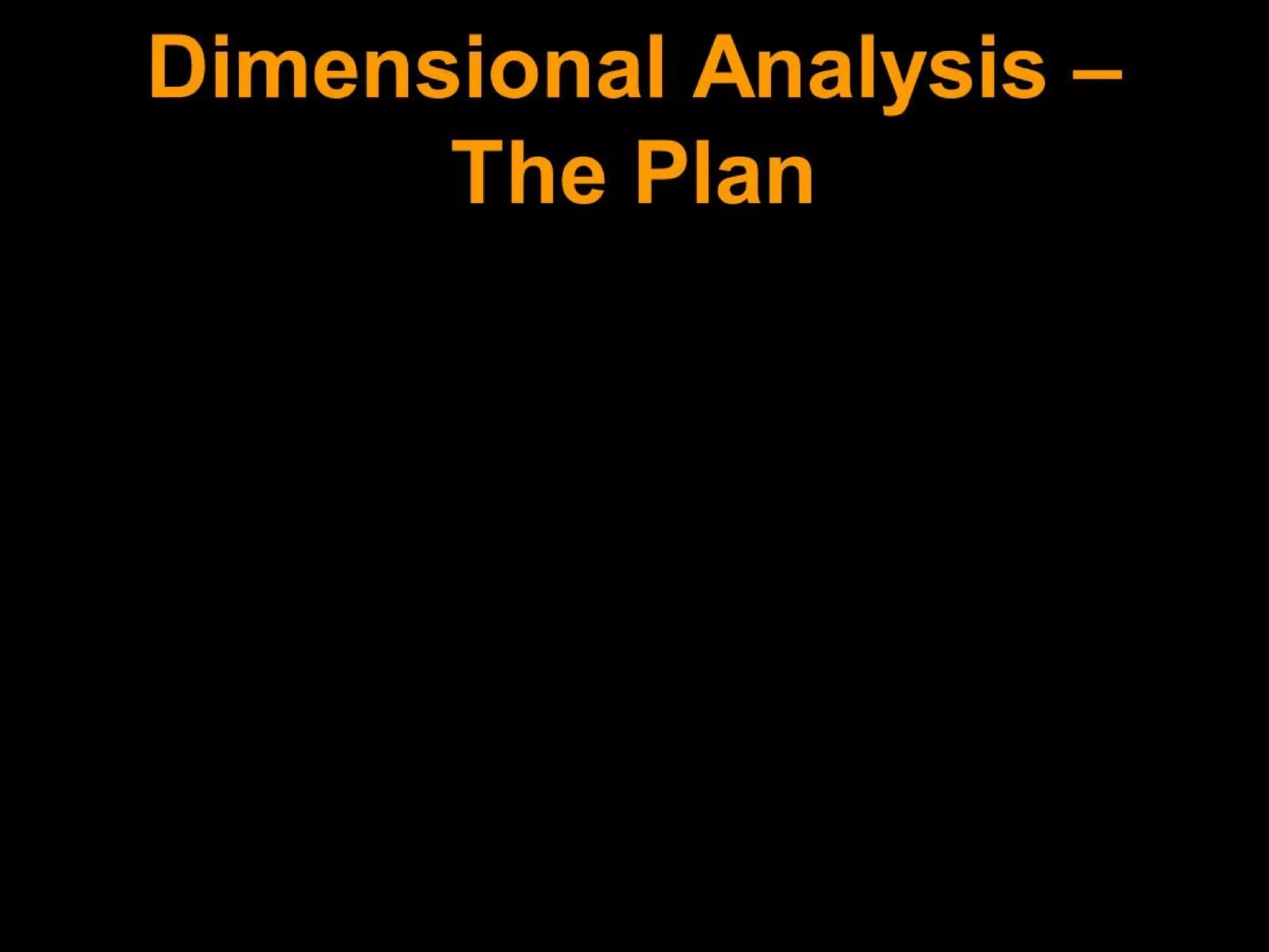 Dimensional analysis