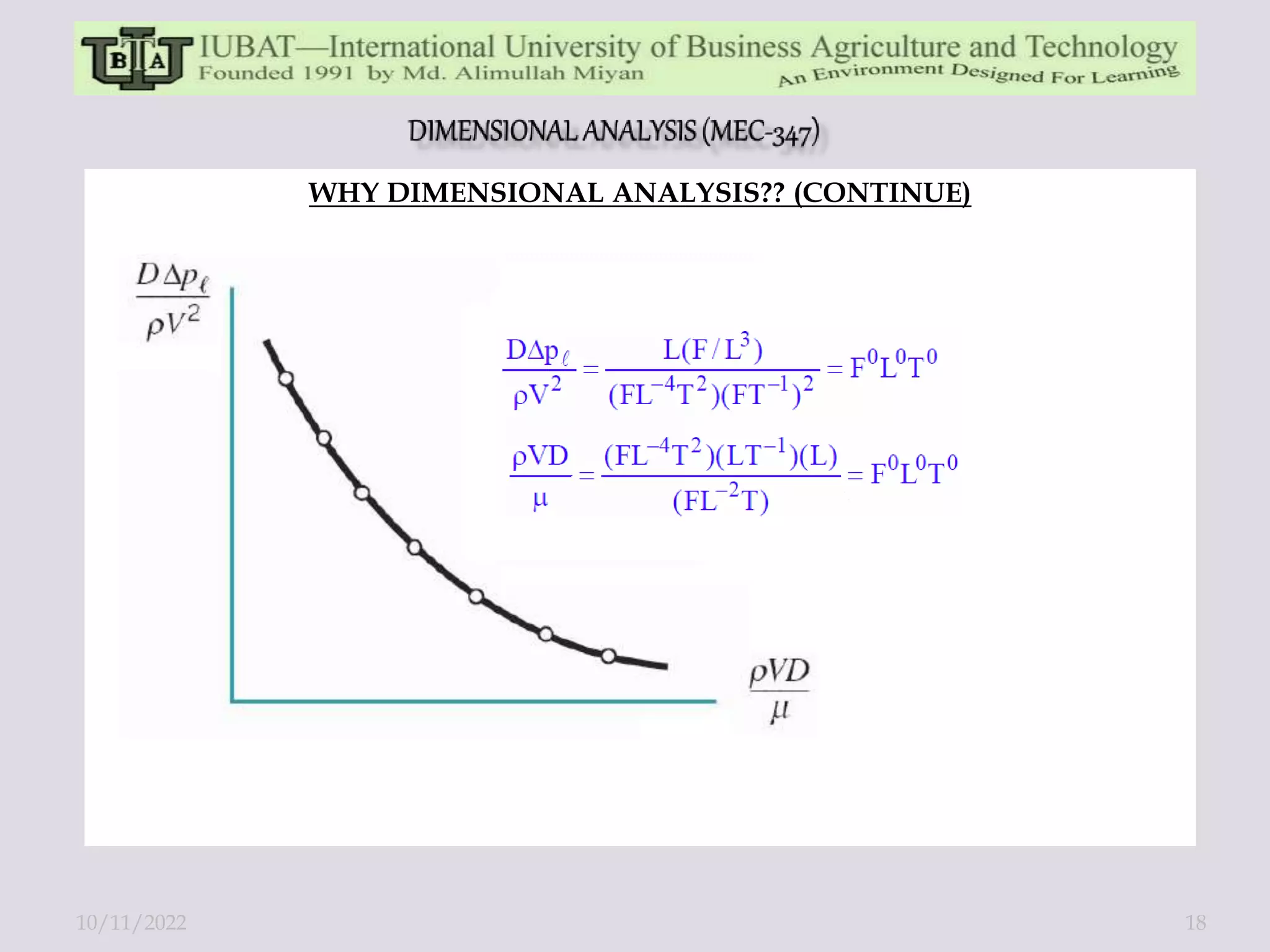 WHY DIMENSIONAL ANALYSIS?? (CONTINUE)
10/11/2022 18
 