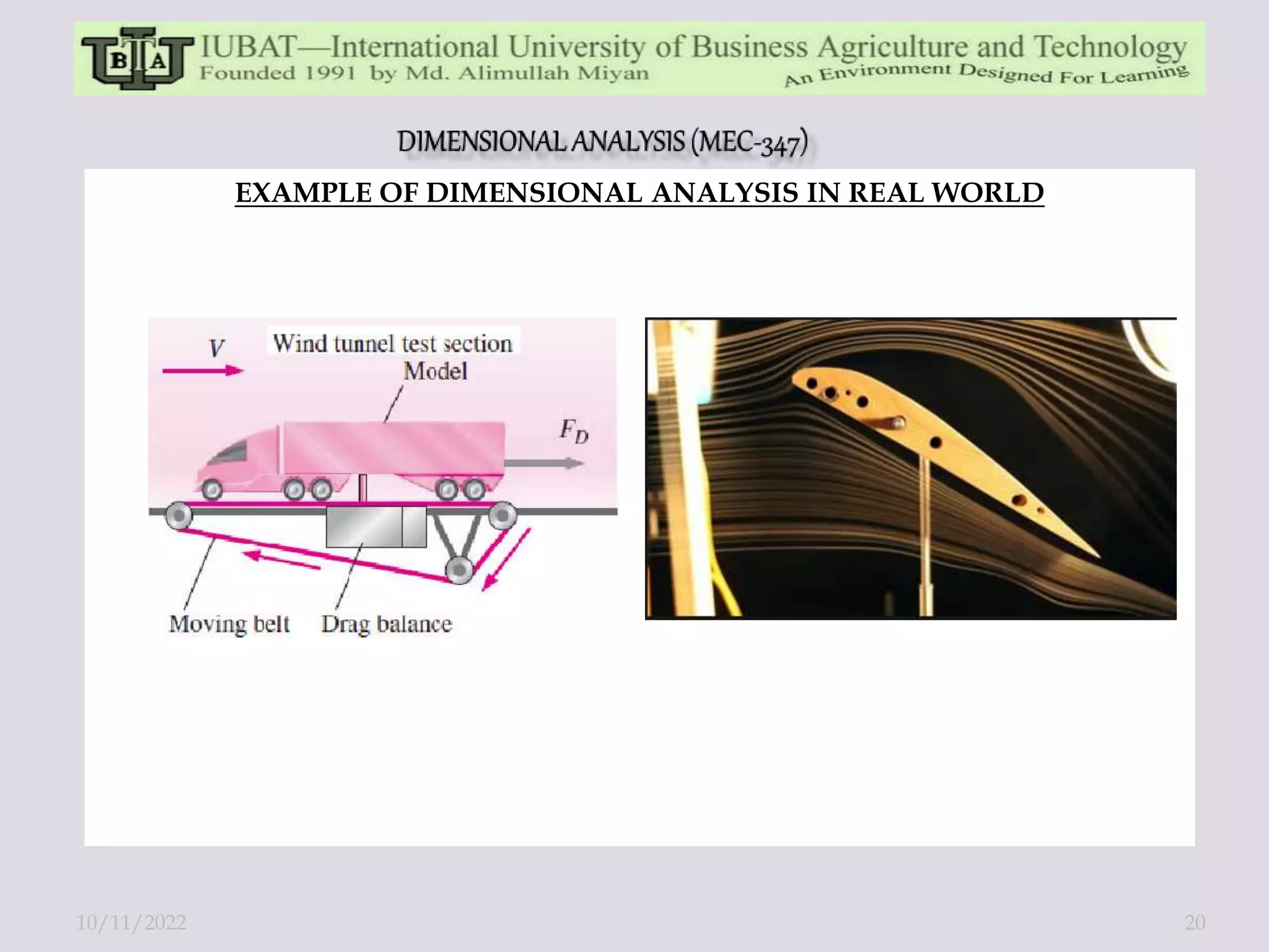 EXAMPLE OF DIMENSIONAL ANALYSIS IN REAL WORLD
10/11/2022 20
 