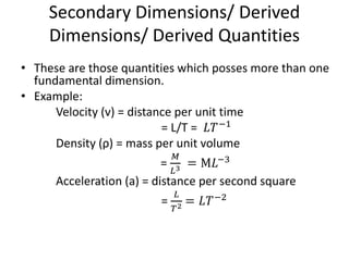 Second Order Dimensions Dimensional Analysis.pptx