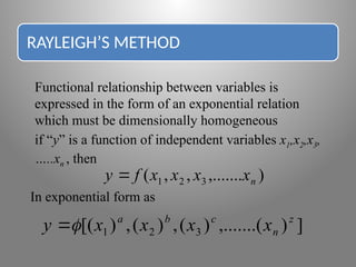 Dimensional Analysis and Buckingham’s ∏-method | PPTX