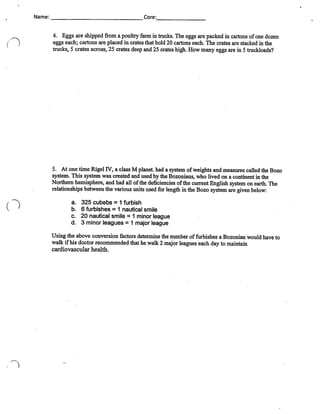 Dimensional analysis packet | PDF