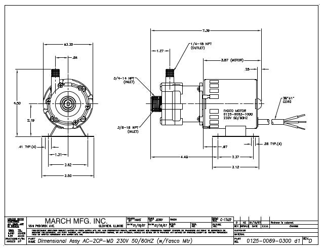 Pump Technical Information From March Pumps Series Ac 2cp Md Dimensio