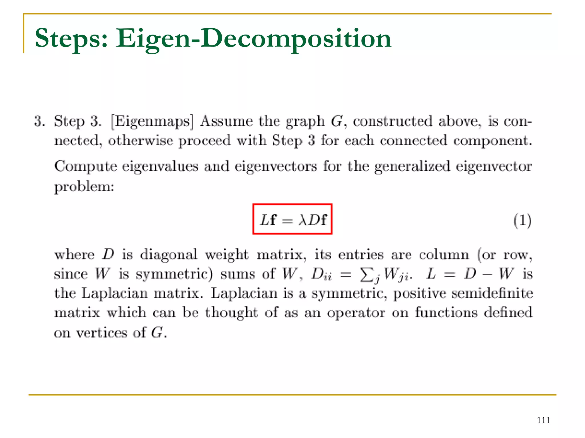 Steps: Eigen-Decomposition




                             111
 
