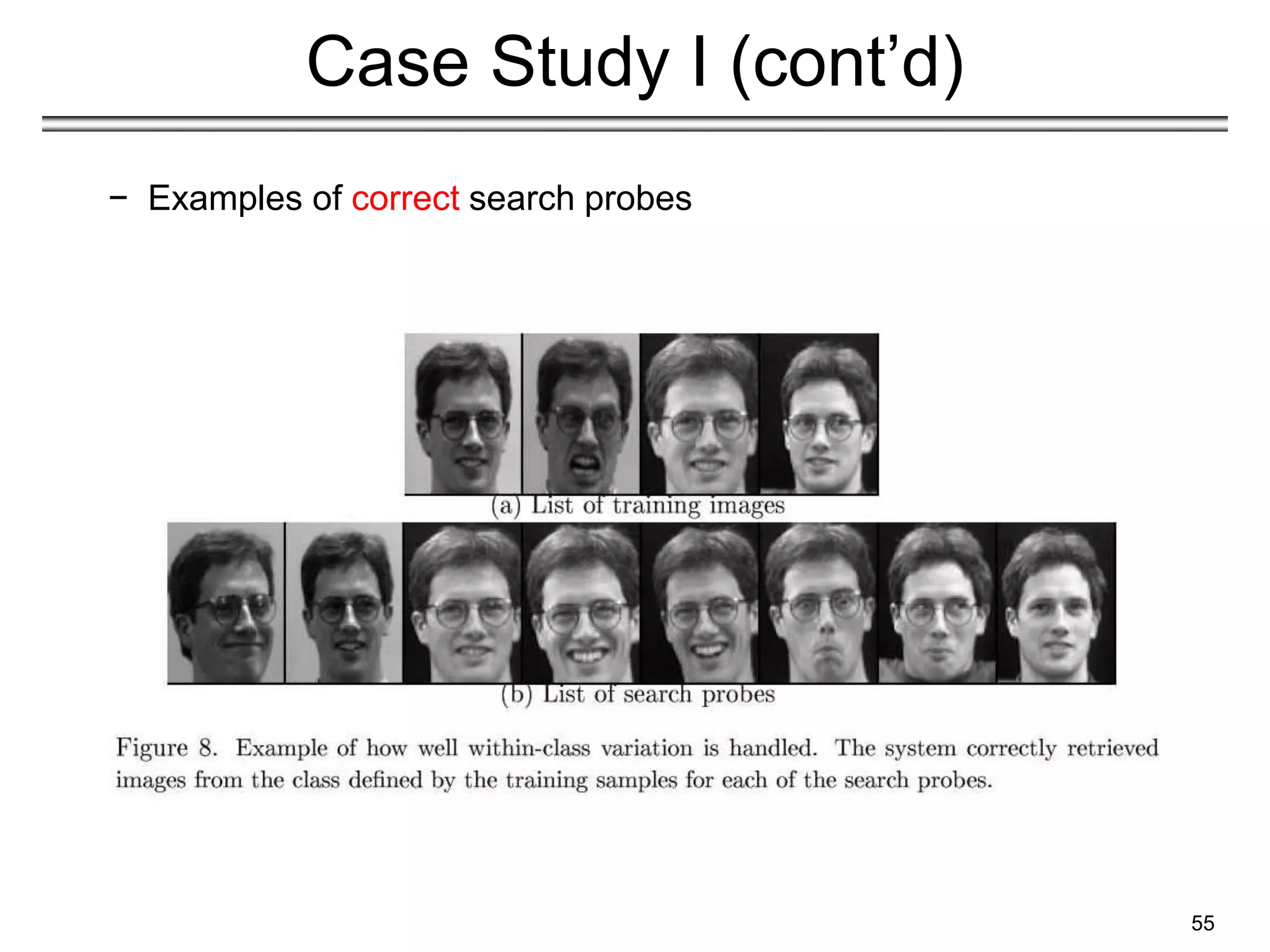 55
Case Study I (cont’d)
− Examples of correct search probes
 