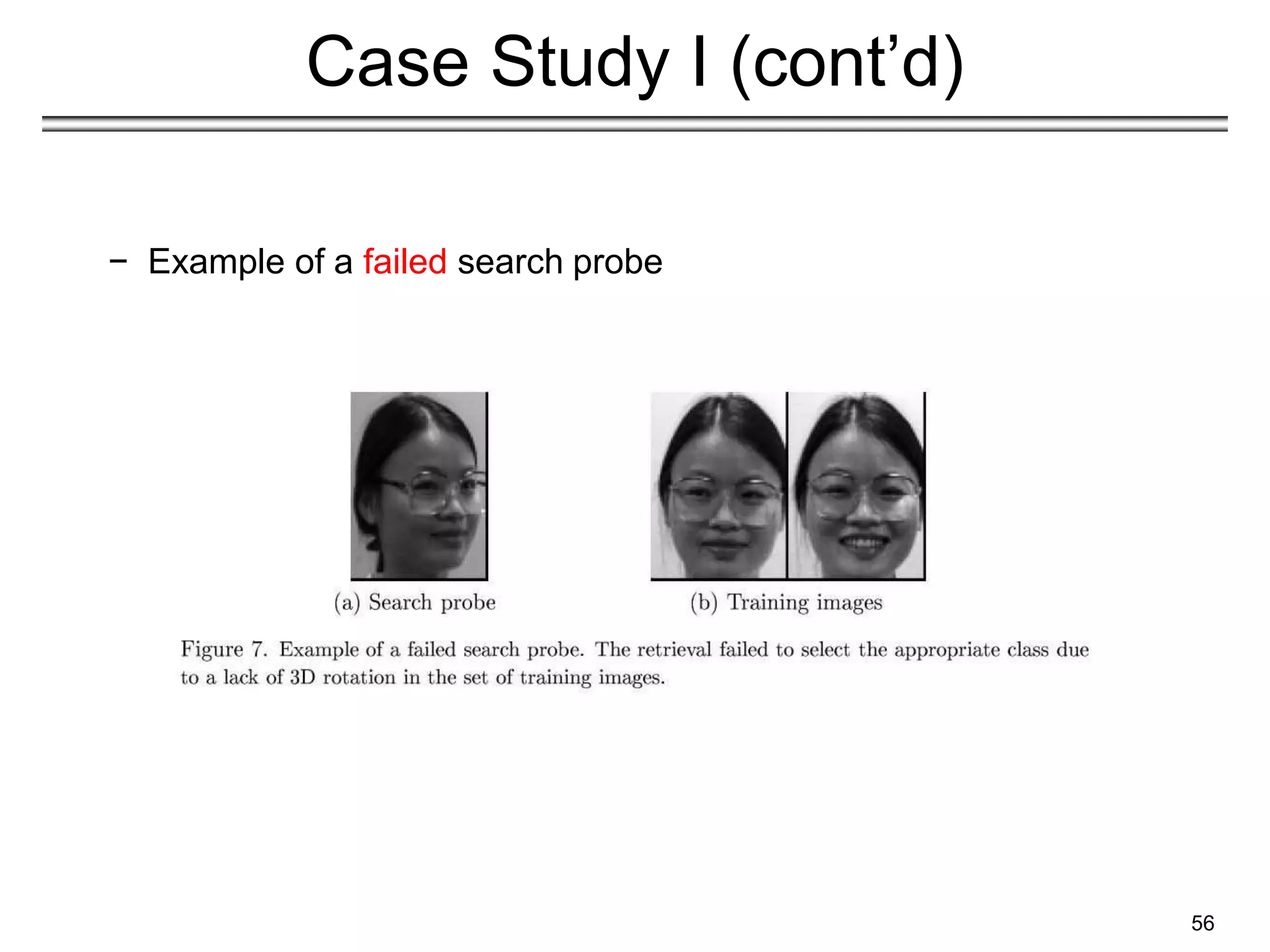 56
Case Study I (cont’d)
− Example of a failed search probe
 