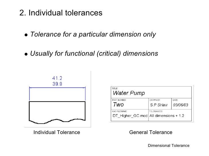 Dimensional Tolerances